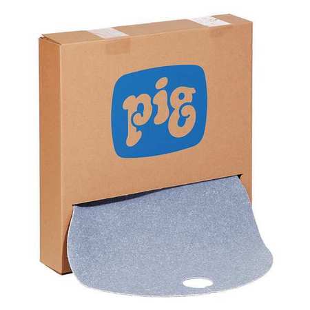 PIG Drum Top Absorbent Pad, 6 gal, 22 in Dia., Universal, Blue, Fibers BLU255
