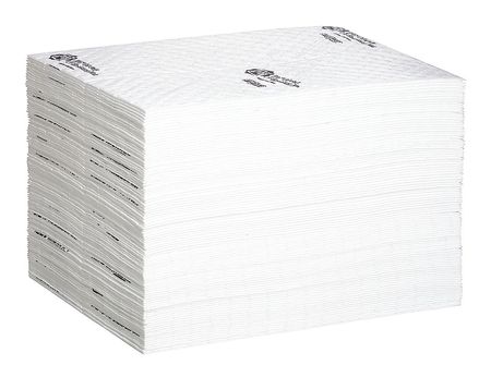 PIG Absorbent Pad, 22 gal, 16 in x 20 in, Oil-Based Liquids, White, Polypropylene MAT4105