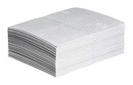 Pig Absorbent Pad, 11 gal, 15 in x 20 in, Oil-Based Liquids, White, Polypropylene MAT414