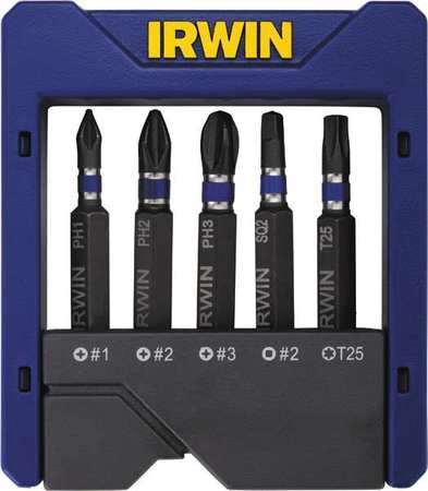 IRWIN Screwdriver Bit Set, 5 Pieces, 1/4" Shank 1866976