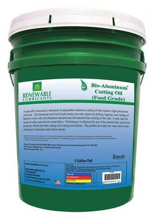 RENEWABLE LUBRICANTS Cutting Oil, Pail, Yellow, 5 gal. 87404