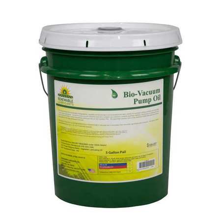 Renewable Lubricants Vacuum Pump Oil, 10W-30, Pail, Yellow, 5 gal. 84104