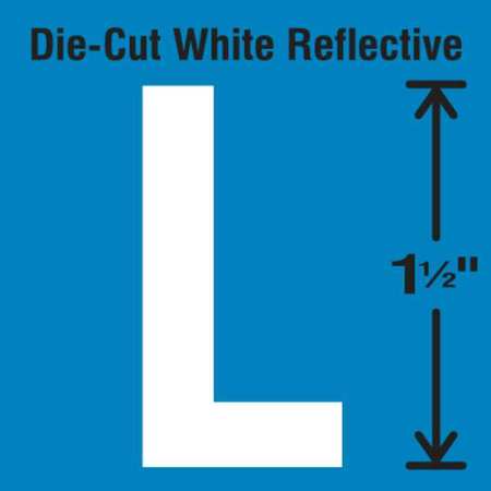 Die-Cut Reflective Letter Label, L,PK5