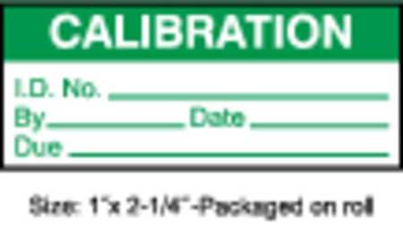 STRANCO Calibration Label, ENG, Green/White, PK250, TC-21002-R250 TC-21002-R250
