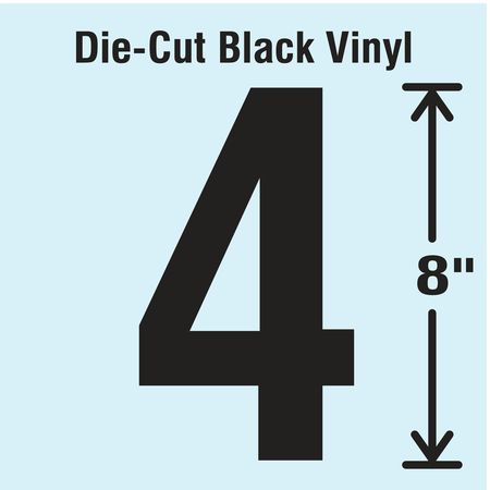 Stranco Die Cut Number Label, 4 DBV-SINGLE-8-4