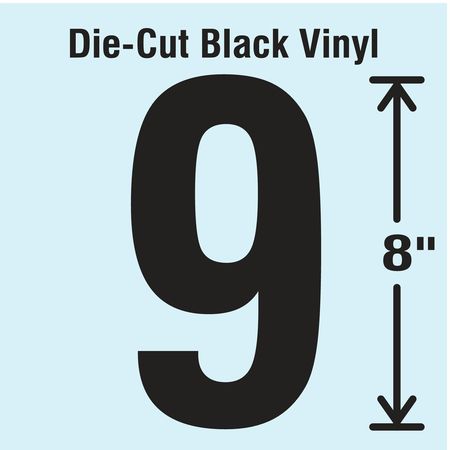 STRANCO Die Cut Number Label, 9 DBV-SINGLE-8-9