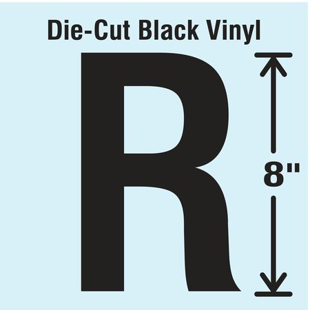 STRANCO Die Cut Letter Label, R DBV-SINGLE-8-R