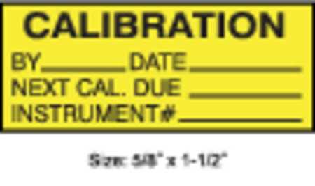 STRANCO Calibration Label, ENG, Black/Yellow, PK350, TCF-22135 TCF-22135