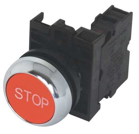 EATON Non-Illuminated Push Button, 22 mm, 1NC, Red M22M-D-R-GB0-K01