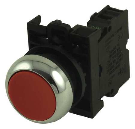 EATON Non-Illuminated Push Button, 22 mm, 1NC, Red M22M-D-R-K01
