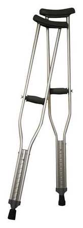 Hcs Crutches, Youth, 38inH, 300 lb., Gray, PR HCS6003A