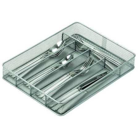Honey-Can-Do Cutlery Tray, 5 Compartments, Silver KCH-02154