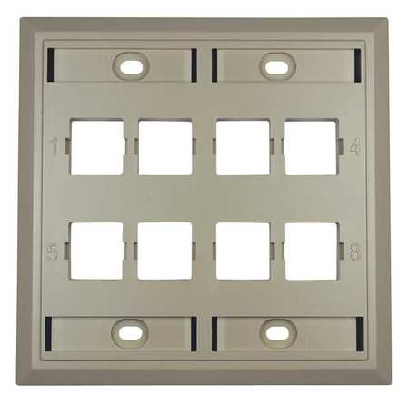 COMMSCOPE Wall Plate, 2 Gang, 8 Port, Ivory M28L-246