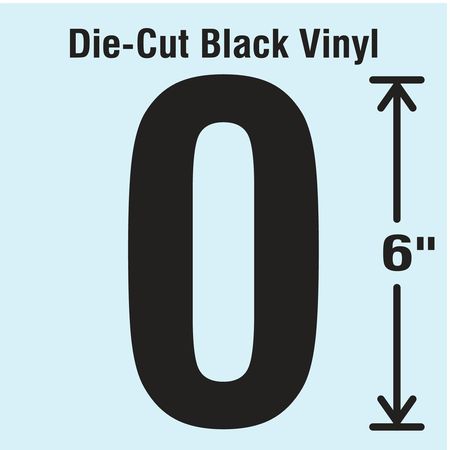 STRANCO Die Cut Number Label, 0 DBV-SINGLE-6-0