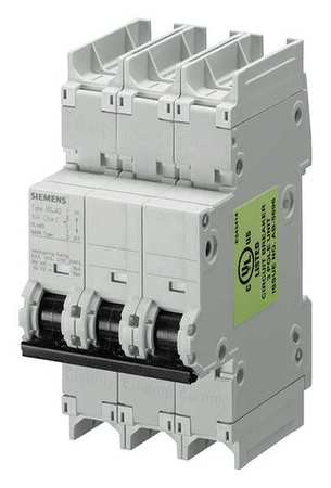 SIEMENS Miniature Circuit Breaker, 5SJ4 Series 1.6A, 3 Pole, 240V AC, C Curve 5SJ43157HG41