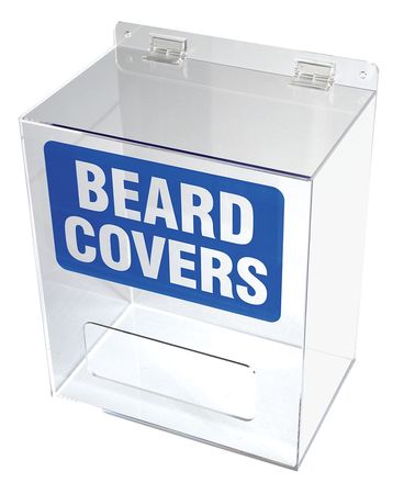 CONDOR Beard Cover Dispenser, Acrylic, Clear 30ZE59