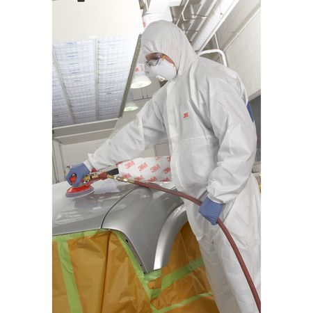 3M Hooded Disposable Coveralls, White, Microporous Polyethylene, Polypropylene, SMMMS, Zipper 4540-3XL