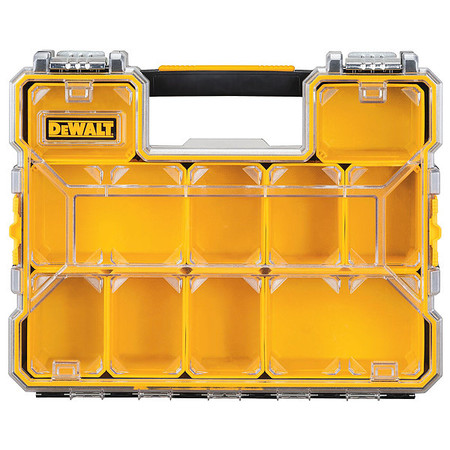 Dewalt Compartment Box, 17-1/2 in L x 14 in W x 4-1/2 in H, 10 Compartments, Black/Yellow DWST14825