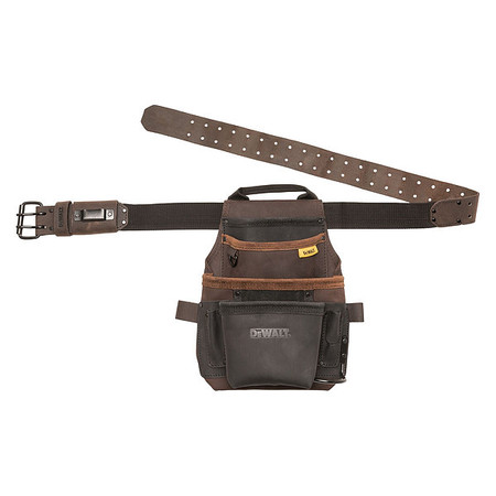 DEWALT Pouch, Tool Pouches, Brown, Leather, 12 Pockets DWST550115