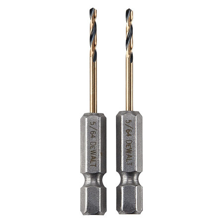 DEWALT Drill Bits, 1/4" Hex, PK2 DWA5005