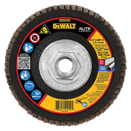 DEWALT 4-1/2" x 5/8"-11 40G T29 XP CER FLAP DISC DWA8280H