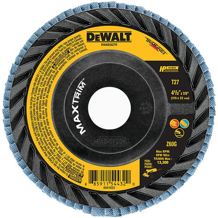 Dewalt HP(TM) MAXTRIM(TM) Trimmable Backer Flap Disc DWA8352TR