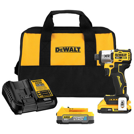 Dewalt Cordless Impact Driver Kit, 1/4" Drive DCF845D1E1