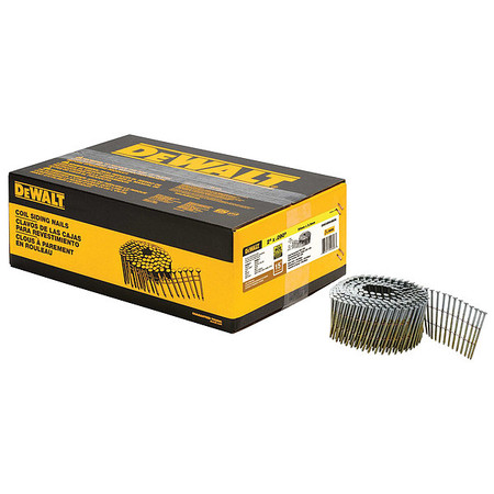 DEWALT Ring Shank Nail, 13 11/16" L, PK3600, 13 11/16 in L, 15 ga, Galvanized, Flat Head, 3600 PK DWC6R90BDG