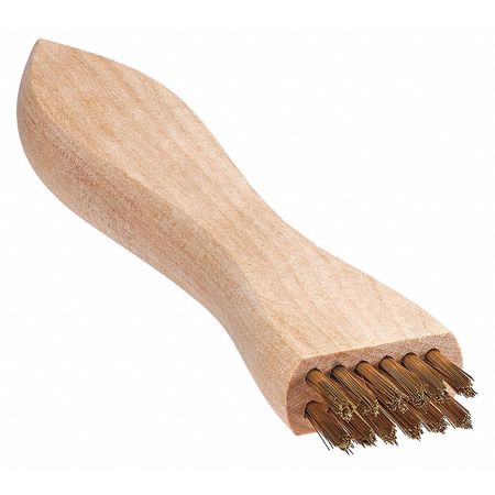 TANIS BRUSH Brush, Upright Scratch, Wood Handle, Brass, 3-7/8 in L Handle, 7/8 in L Brush, Hardwood 00037