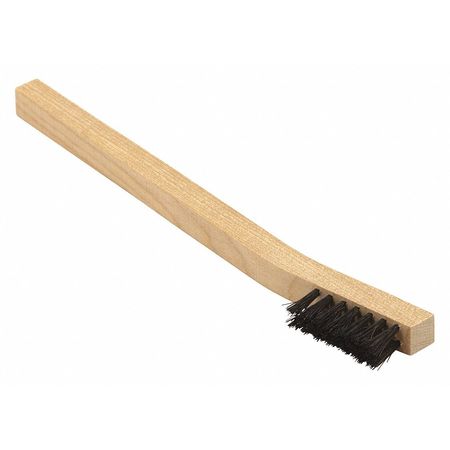 TANIS BRUSH Brush, Scratch, Wood Handle, Horse Hair, 3x7, 6-1/4 in L Handle, 1-1/2 in L Brush, Hardwood 00029