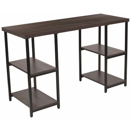 Flash Furniture Rectangle Driftwood, Console Table, Blk Metal Frame , 18" W 29-1/4" H,  NAN-JN-21704-GG
