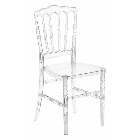 FLASH FURNITURE Stacking Chair, Crystal Ice, Napoleon BH-H002-CRYSTAL-GG