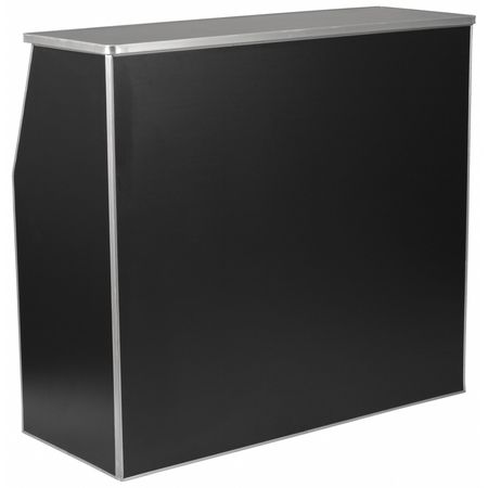FLASH FURNITURE Foldable Bar, 4ft., Black, 47.75" W, 19.5" L, 42.75" H, Laminate Top, Black XA-BAR-48-BK-GG