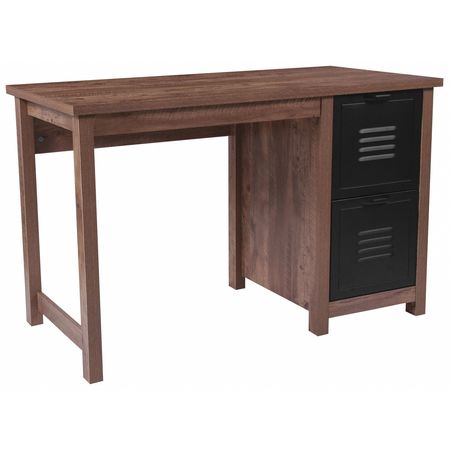 Flash Furniture Computer Desk, 23-1/2" D, 47-1/4" W, 30" H, Crosscut Oak, Particleboard, Table Top: Laminate NAN-JN-21736T-GG