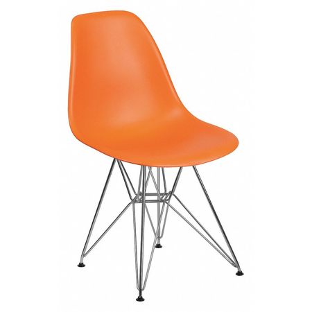 FLASH FURNITURE Chair, 22-1/2"L32"H, ElonSeries FH-130-CPP1-OR-GG