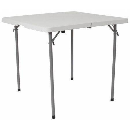 Flash Furniture Square Folding Table, 33.5" W, 33.5" L, 29" H, Plastic Top, White RB-3434FH-GG