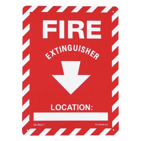 JESSUP GLO BRITE Fire Exit, Down Arrow, 12"x9" FS-7520-R-212