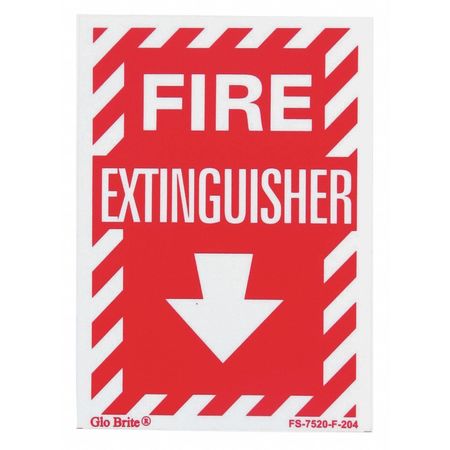 JESSUP GLO BRITE Fire Exit w/Arrow, Red/PL, 5"x7" FS-7520-F-204