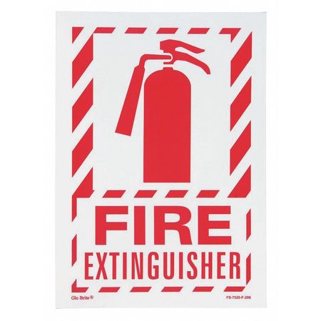 JESSUP GLO BRITE Fire Extinguisher, Red On PL, 10"x14" FS-7520-F-206
