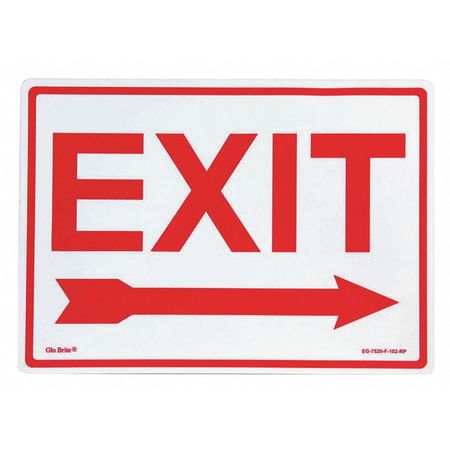 JESSUP GLO BRITE Exit Right Arrow, Red ON PL, 14"x10" EG-7520-F-102-RP