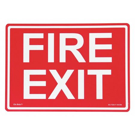 JESSUP GLO BRITE Fire Exit, Red w/PL, 14"x10" EG-7520-F-104-RN