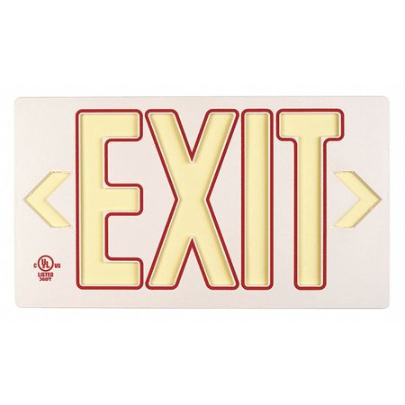 JESSUP GLO BRITE Exit Sign, PF50, White/Red Double 7132-B