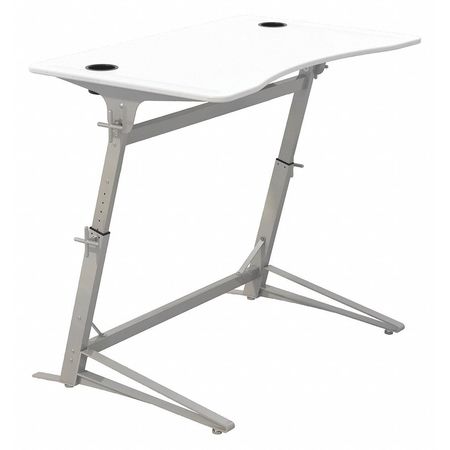 SAFCO Standing Desk, 31-3/4" D, 47-1/4" W, 36" to 42" H, White 1959WH