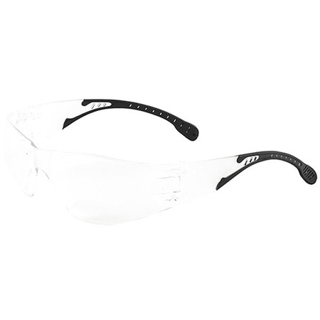 ERB SAFETY Safety Glasses, Clear, Black temples, Clear Scratch-Resistant 16265