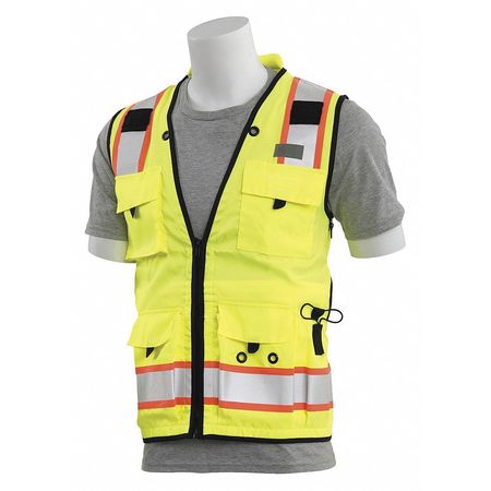 ERB SAFETY Surveyor Vest, Deluxe, Lime, MD 62385