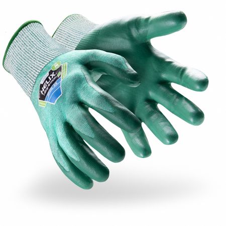 HEXARMOR Coated Gloves, Green/White, Size L, PR 3050-L (9)