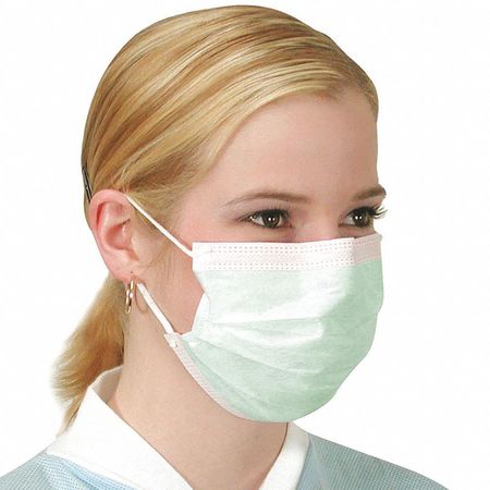 Alphaair Disposable Procedural Face Mask, Universal, Green, 500PK GR 5005