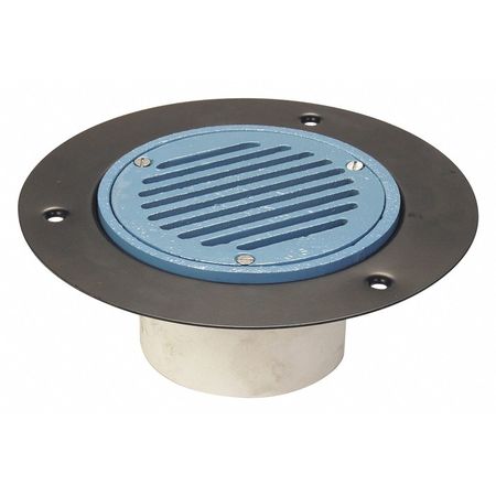 ZURN 4" Pipe Dia. PVC, Cast Iron Floor Drain FD2220-PV4