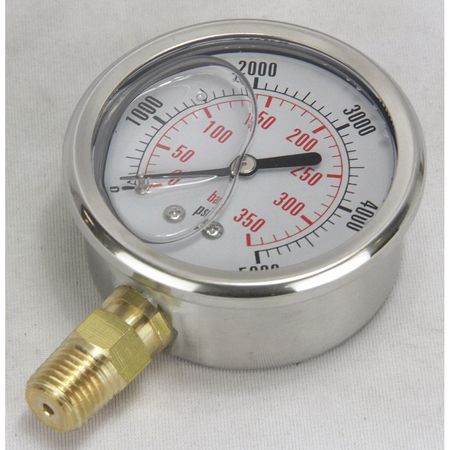 DYNAMIC Gauge, Glycrn Flld, 0-5000psi, 1/4" Stm Mnt 221570