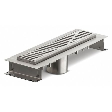 ZURN 2" Pipe Dia. Stainless Steel Shower Drain, Material of Construction: stainless steel ZS880-12-WG